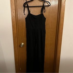 NWT Old Navy Black Jumpsuit with tie straps and corset waistline.